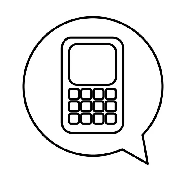 Burbuja de voz con el icono del teléfono celular — Vector de stock