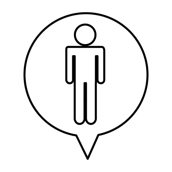 Bublinu s lidskou postavu silueta ikonu — Stockový vektor