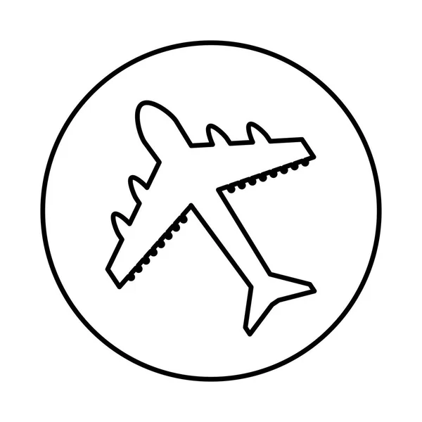 Avión volando icono aislado — Vector de stock