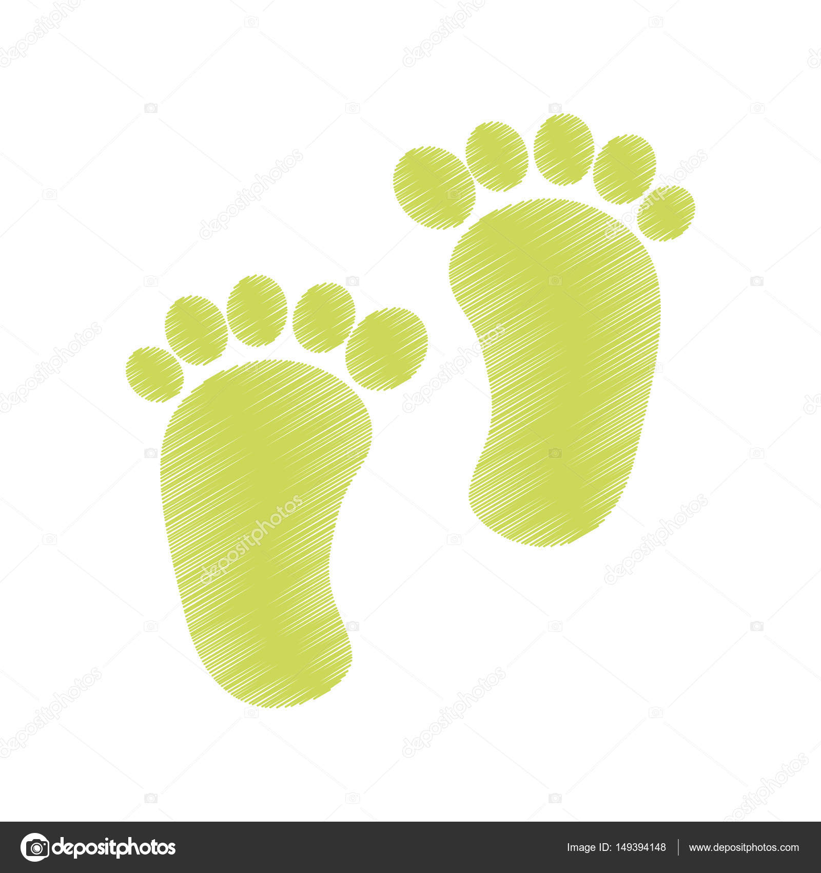 Disegno di illustrazione vettoriale icona print bambino isolato del piede — Vettoriali di yupiramos