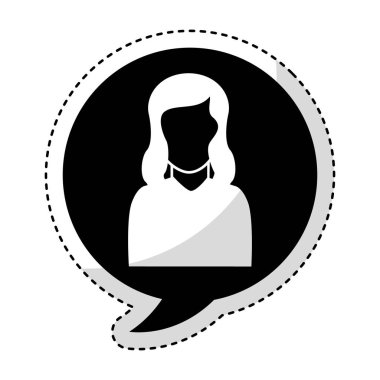 kadın avatar karakter ile konuşma balonu