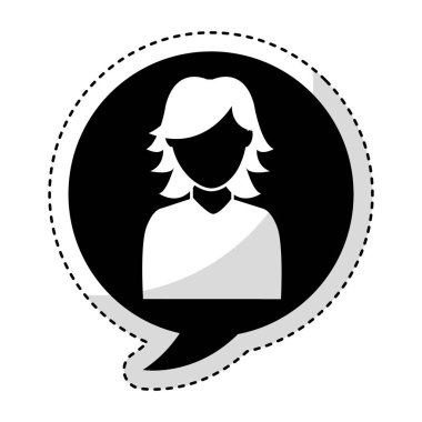 kadın avatar karakter ile konuşma balonu