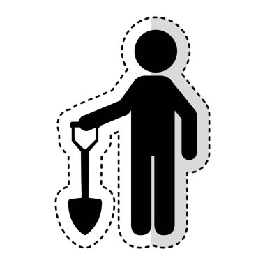 İnşaat işçisi kürek avatar ile