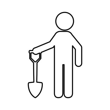 İnşaat işçisi kürek avatar ile