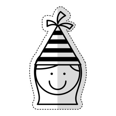 şapka parti karakter ile sevimli küçük kız