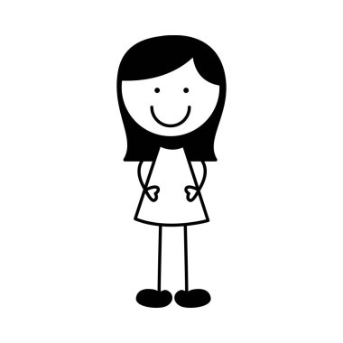 sevimli küçük kız karakter