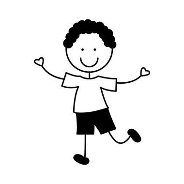 sevimli küçük çocuk karakter