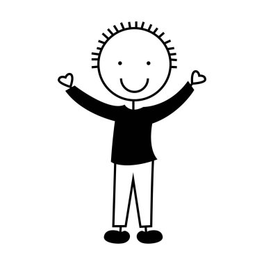 sevimli küçük çocuk karakter