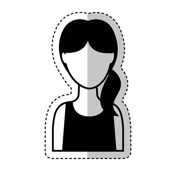 Söt kvinna avatar character — Stock vektor