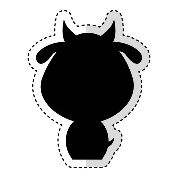 Schattig geit silhouet geïsoleerde pictogram — Stockvector