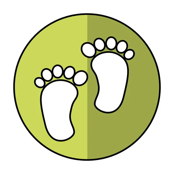 Fußabdruck Baby Ikone isoliert — Stockvektor