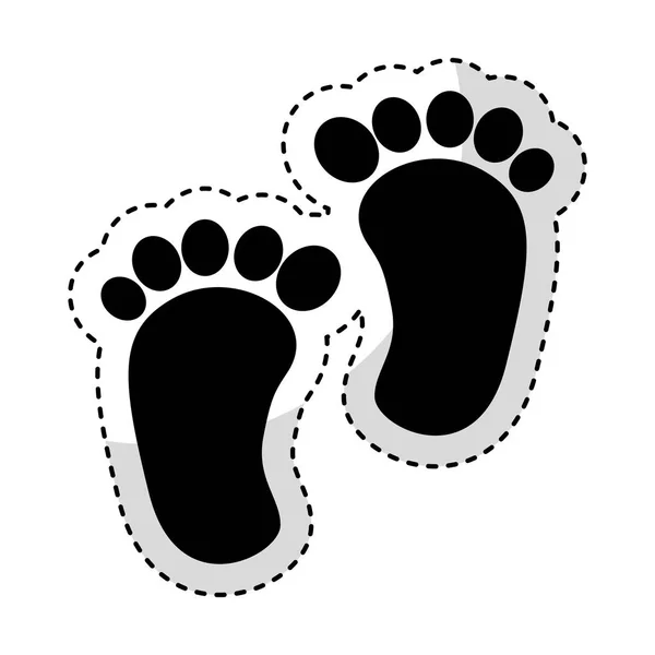 Foot print baby isolerade ikonen — Stock vektor