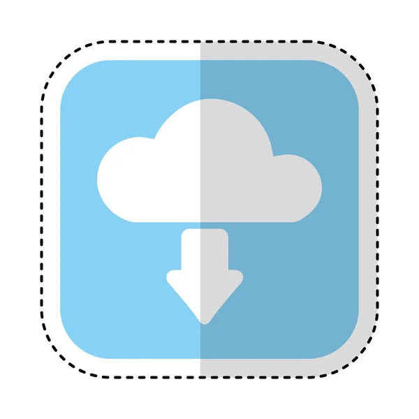 Cloud computing-met geïsoleerde pijlpictogram downloaden — Stockvector