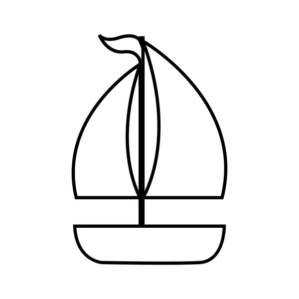 Veleiro ícone isolado navio — Vetor de Stock