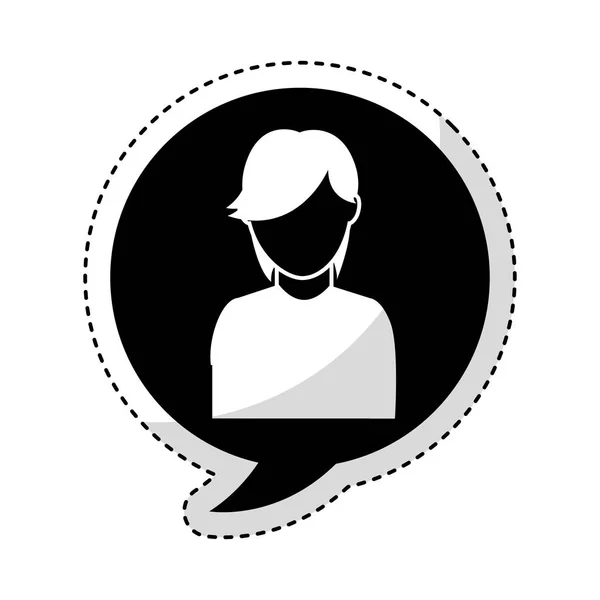 speech bubble with woman avatar character