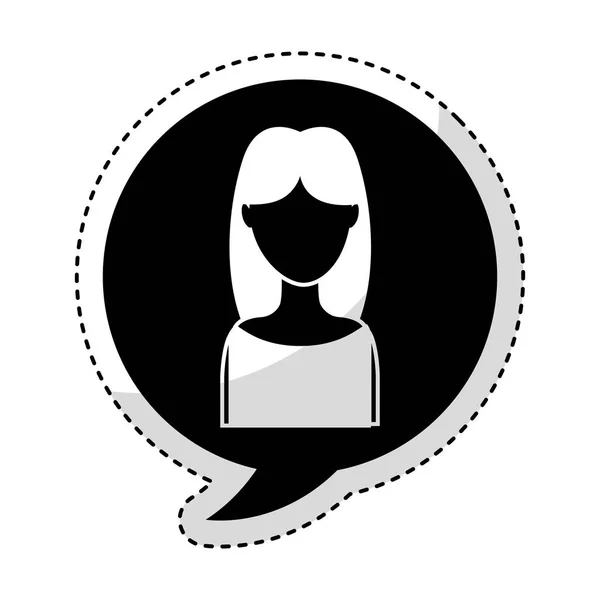 Kadın avatar karakter ile konuşma balonu — Stok Vektör