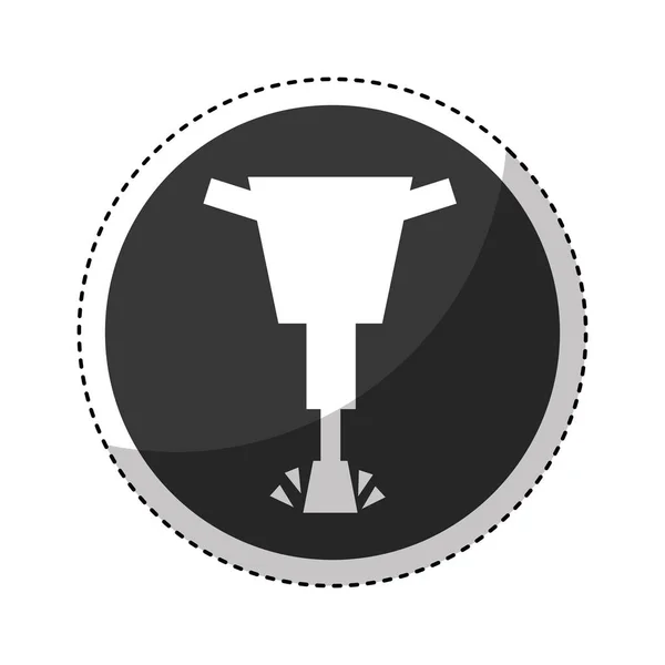 Martillo hidráulico icono aislado — Vector de stock