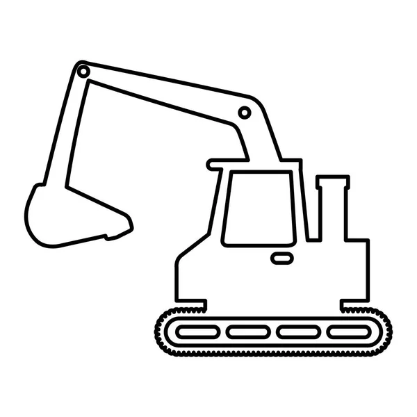Máquina escavadora ícone isolado — Vetor de Stock
