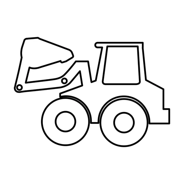 Excavator machine isolated icon — Stock Vector