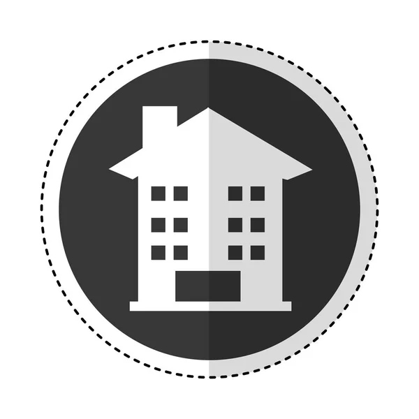 House exterior isolated icon — Stock Vector
