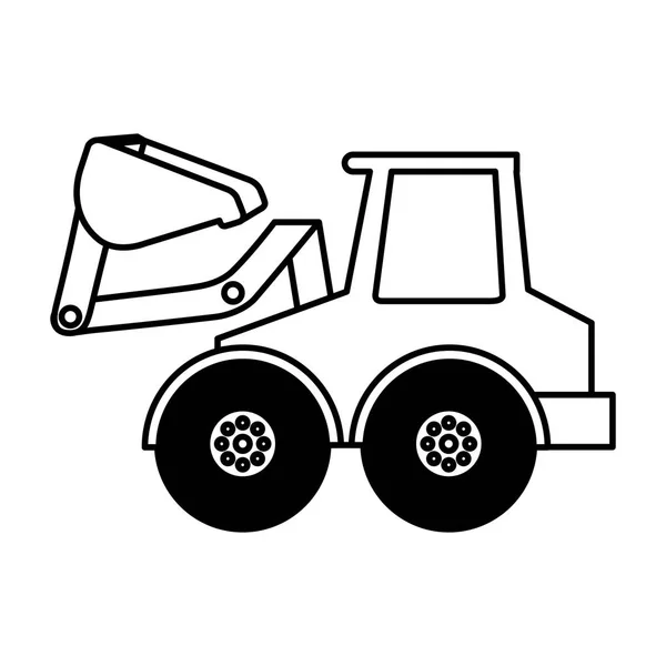 Excavator machine isolated icon — Stock Vector