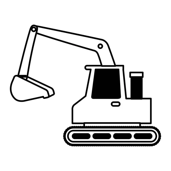 Máquina excavadora icono aislado — Vector de stock