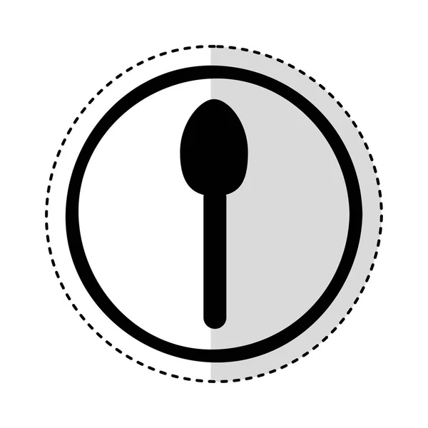 Lžíce jídelní příbory izolované ikona — Stockový vektor