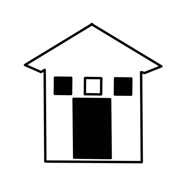 Casa exterior aislado icono — Vector de stock