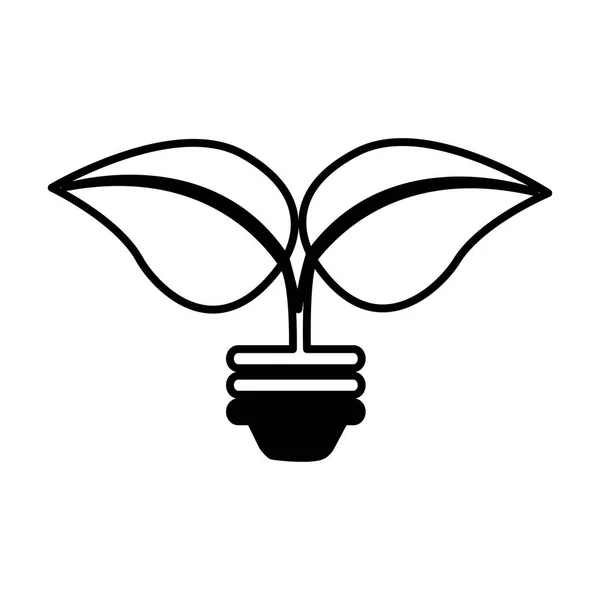 Glödlampa med leafs isolerade ikonen — Stock vektor