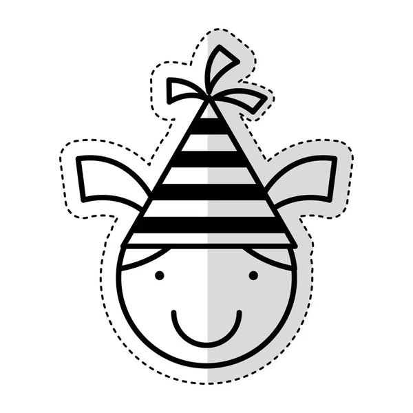 Linda niña con sombrero partido carácter — Archivo Imágenes Vectoriales