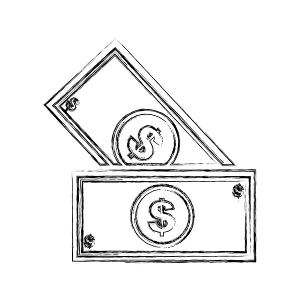 Bill money isolated icon — Stock Vector