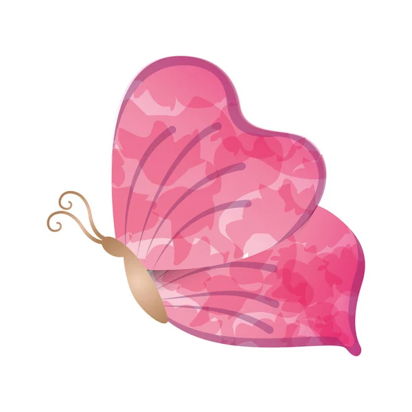 Şirin kelebek izole simgesi — Stok Vektör