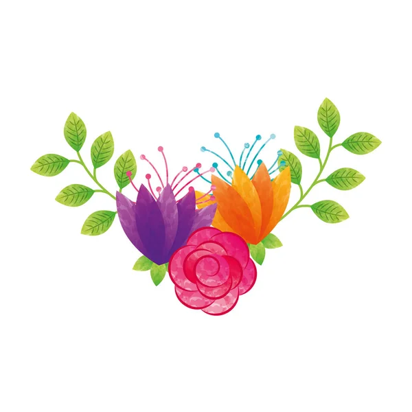 Drăguț pictogramă decorativă flori — Vector de stoc