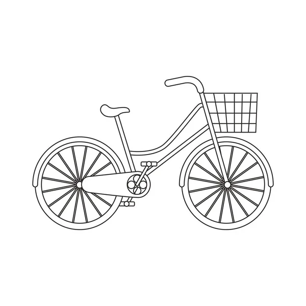 Bicicleta retro con cesta — Vector de stock