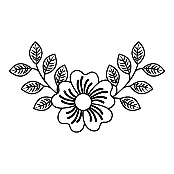 Schattig bloem decoratieve pictogram — Stockvector