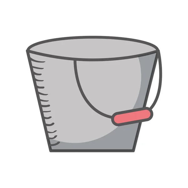 Cubo de metal icono aislado — Vector de stock