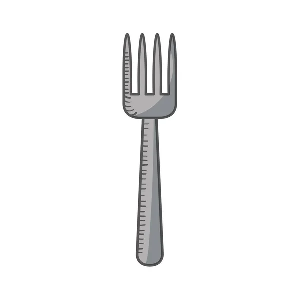 Fork kitchen cutlery isolated icon — Stock Vector