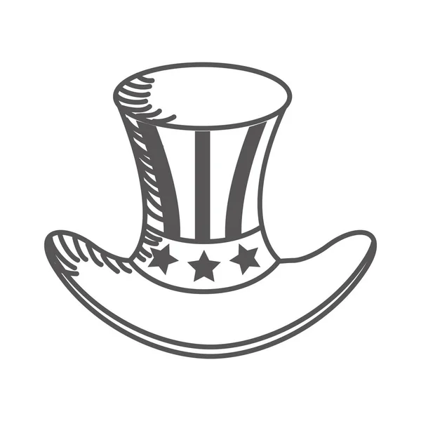 美国帽子孤立的图标 — 图库矢量图片