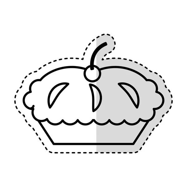 Вкусный пирог изолированный значок — стоковый вектор