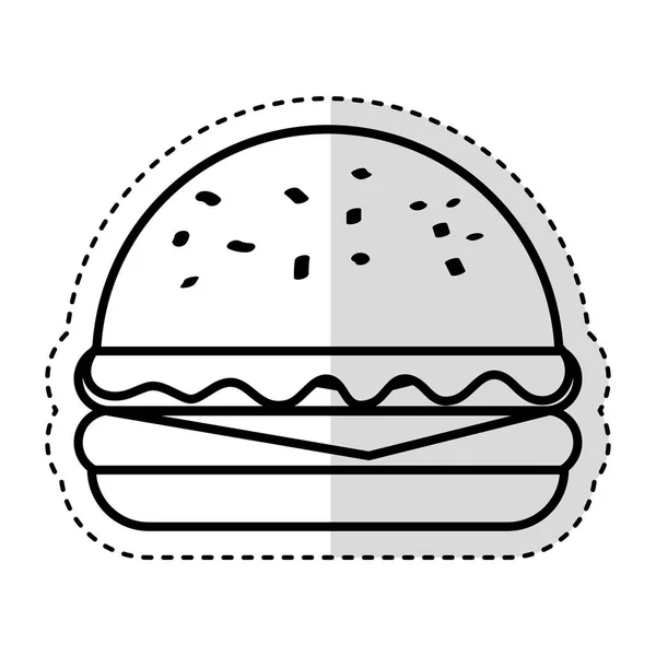 Delicious burger fast food isolated icon — Stock Vector