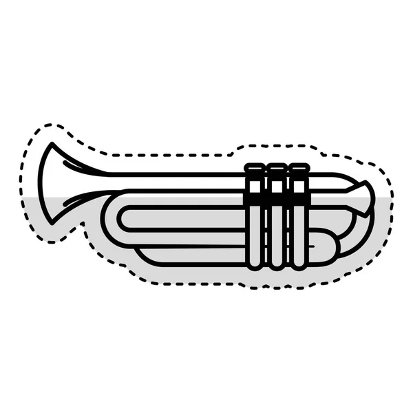 Trumpet instrument isolated icon — Stock Vector