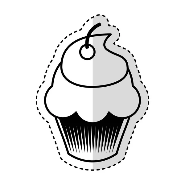 Delicioso cupcake ícone isolado — Vetor de Stock