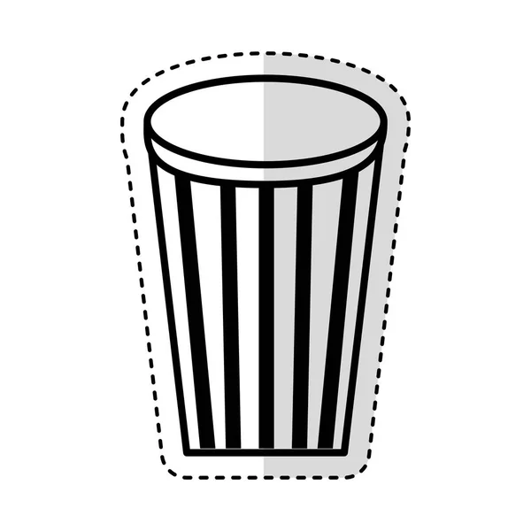 Vidrio de soda con icono de paja — Vector de stock