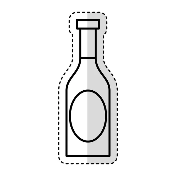 Champán botella bebida icono — Vector de stock