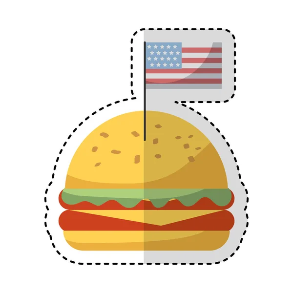 Delicioso hamburguesa comida rápida aislado icono — Archivo Imágenes Vectoriales