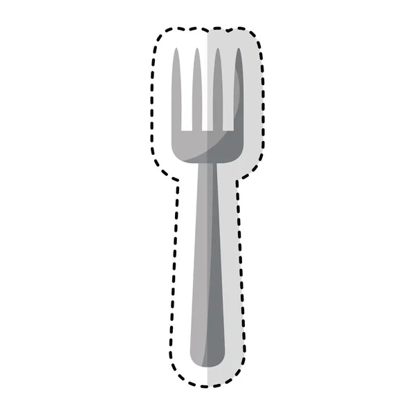 Fork kitchen cutlery isolated icon — Stock Vector