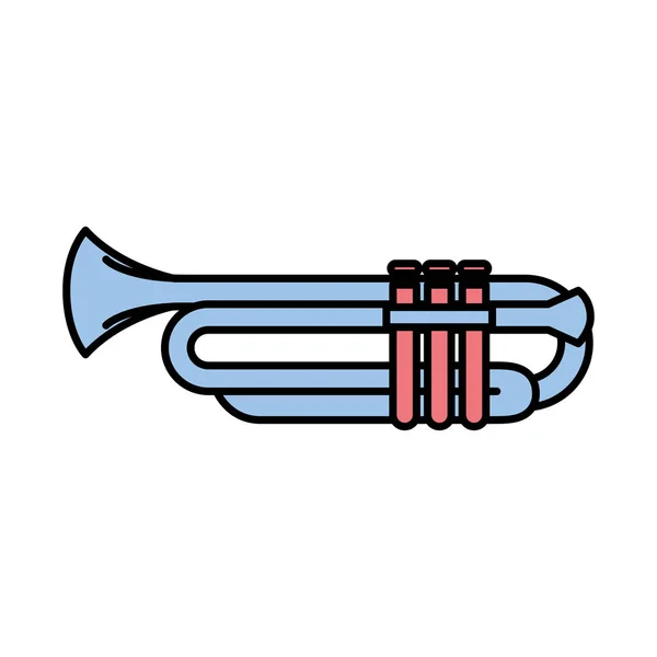 Instrument trompette icône isolée — Image vectorielle