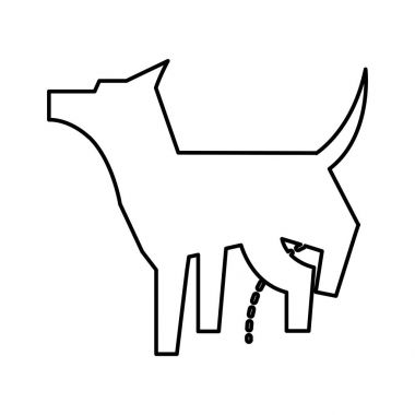 evde beslenen hayvan köpek peeing maskot siluet