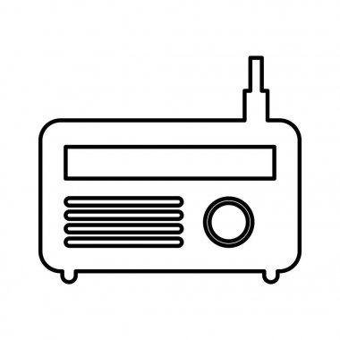 eski radyo izole simgesi