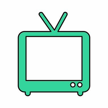 Retro tv izole simgesi